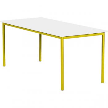 MILA Tisch 160x80, Tischhöhe 46 cm, gerade Ecken - gelb - weiss