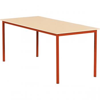 MILA Tisch 160x80, Tischhöhe 53 cm, gerade Ecken - rot - Birke