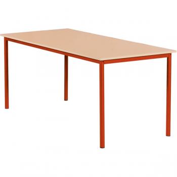 MILA Tisch 160x80, Tischhöhe 46 cm, gerade Ecken - rot - Buche
