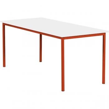 MILA Tisch 160x80, Tischhöhe 53 cm, gerade Ecken - rot - weiss