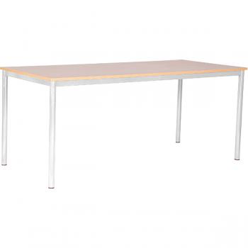 MILA Tisch 180x80, Tischhöhe 64 cm, gerade Ecken - alufarben - Birke
