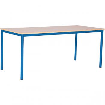 MILA Tisch 180x80, Tischhöhe 76 cm, gerade Ecken - blau - Birke