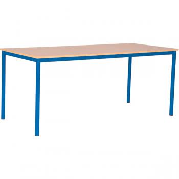 MILA Tisch 180x80, Tischhöhe 71 cm, gerade Ecken - blau - Buche