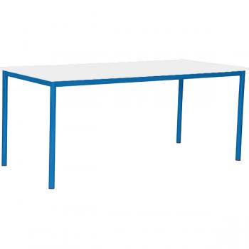 MILA Tisch 180x80, Tischhöhe 53 cm, gerade Ecken - blau - weiss