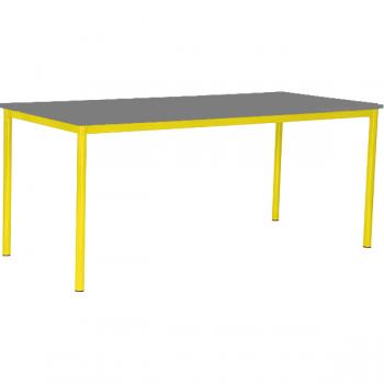 MILA Tisch 180x80, Tischhöhe 46 cm, gerade Ecken - gelb - grau