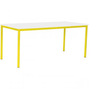 MILA Tisch 180x80, Tischhöhe 46 cm, gerade Ecken - gelb - weiss