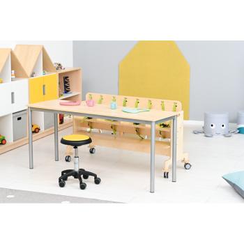 MILA Tisch 160x50, TH 71 cm (Gr. 5), gerade Ecken - alufarben - Ahorn