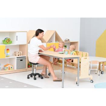 MILA Tisch 160x50, TH 71 cm (Gr. 5), gerade Ecken - alufarben - Ahorn