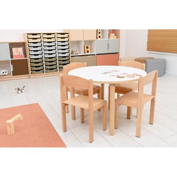 Tisch Marcus mit Holzgestell, Durchmesser 90 cm (B9065)