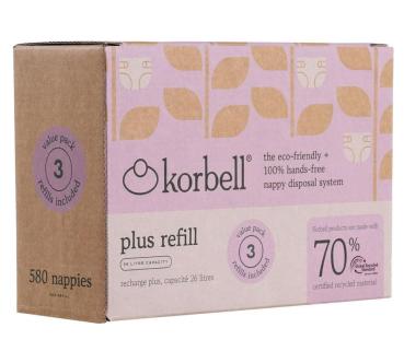 Nachfüll-Folie - 3er Pack - für Korbell-Windeleimer Plus (26l)