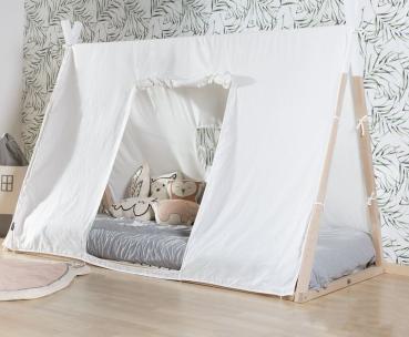 Tipi Kinderbett Rahmen natur/weiss 90x200