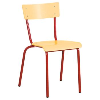 Stuhl D 4, Sitzhöhe 38 cm, für Tischhöhe 64 cm - rot - Buche