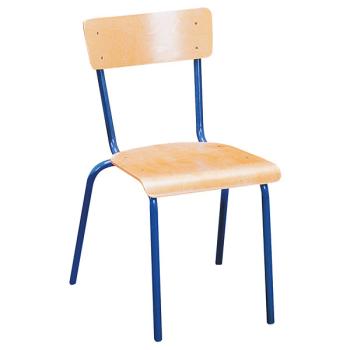 Stuhl D 4, Sitzhöhe 38 cm, für Tischhöhe 64 cm - blau - Buche