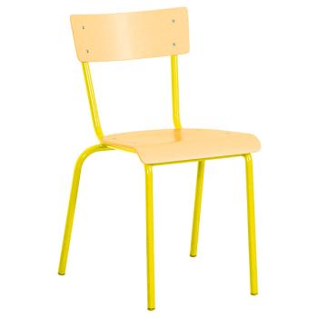 Stuhl D 4, Sitzhöhe 38 cm, für Tischhöhe 64 cm - gelb - Buche