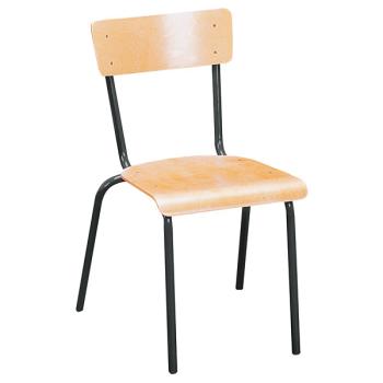Stuhl D 5, Sitzhöhe 43 cm, für Tischhöhe 70 cm - schwarz - Buche