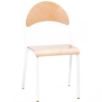 Stuhl P 5, Sitzhöhe 43 cm, für Tischhöhe 70 cm - weiss - Buche