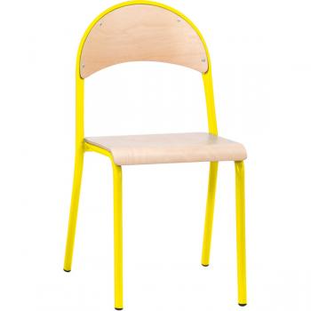 Stuhl P 7, Sitzhöhe 51 cm, für Tischhöhe 82 cm - gelb - Buche