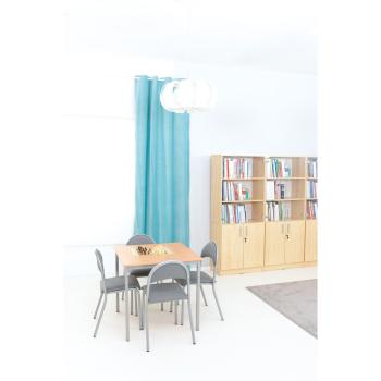 Stuhl P, Textil gepolstert, Sitzhöhe 46 cm - alufarben - grau