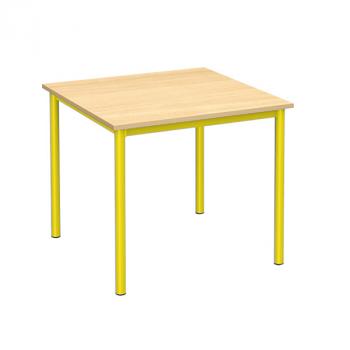 MILA Tisch 80x80, Tischhöhe 53 cm - gelb - Ahorn