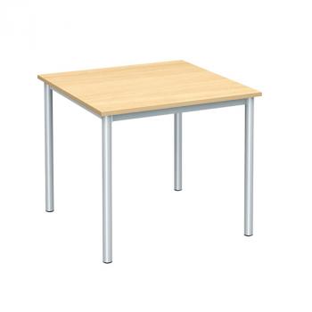 MILA Tisch 80x80, Tischhöhe 53 cm - alufarben - Ahorn