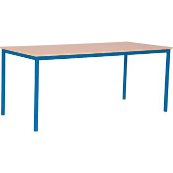 MILA Tisch 180x80, Tischhöhe 76 cm, gerade Ecken - blau - Buche
