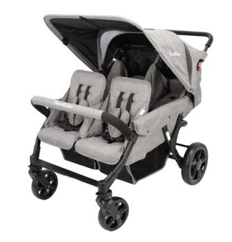Familidoo Krippenwagen Vierlingsbuggy-Lidoo Star, grau