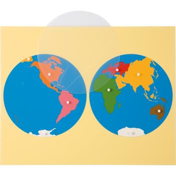 Montessori Puzzlekarte - Welt und ihre Kontinente