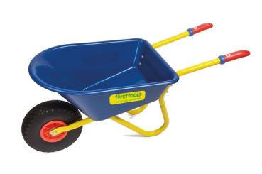 Metallschubkarre blau-gelb