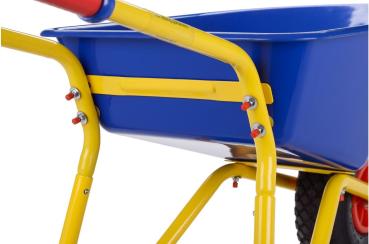 Metallschubkarre blau-gelb