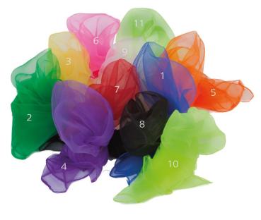 Jongliertuch 65 x 65 cm, 12er-Set