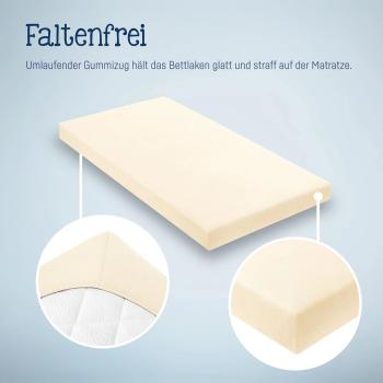 Jersey Spannbettlaken 60x120 bis 70x140 cm