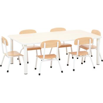 Set Nr. 22 - Gr. 0, Tisch Bambino mit Stühlen, weiss, Sitzhöhe 21 cm
