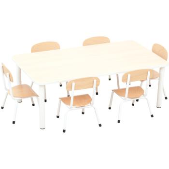 Set Nr. 22 - Gr. 0, Tisch Bambino mit Stühlen, weiss, Sitzhöhe 21 cm