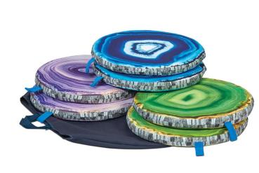 Sitzkissen in Mineraloptik mit Tasche, 6er-Set