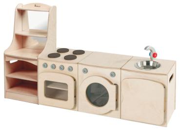 Natura Küche - Set 2 (Herd, Spüle, Waschmaschine, Vorratsschrank)