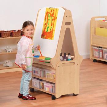 Natura Staffeleiwagen hoch, mit 2-Malplätze-Staffelei