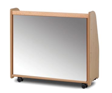 Natura Mobiles Regal, mit Spiegelrückwand, 3 Fachböden, H 80 cm, leer