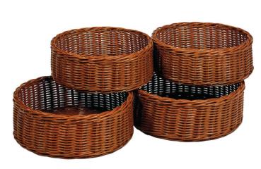 Rattankörbe, rund, 4er-Set