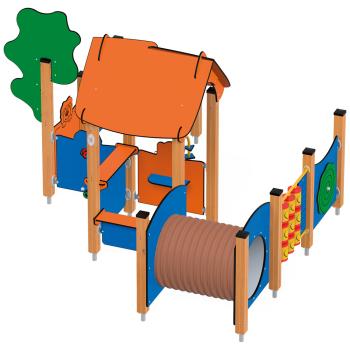 Quadro H Baby Häuschen mit Tunnel 12320