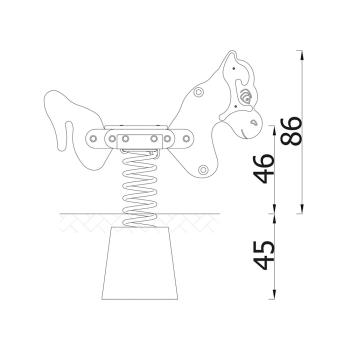 Federwippe Pferd, Beton-Bodenanker