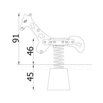 Federwippe Giraffe, Beton-Bodenanker