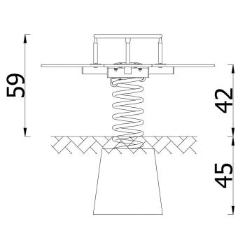 4er-Federwippe Kleeblatt Urbi-A (altrosa), Beton-Bodenanker