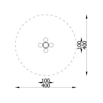 4er-Federwippe Kleeblatt Urbi-C (blassgrün), Beton-Bodenanker