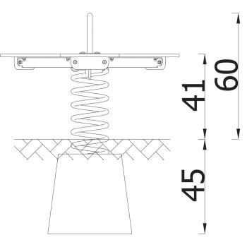 Federwippe 3er-Board, Beton-Bodenanker