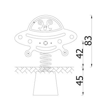 Universum Federwippe UFO, Beton-Bodenanker
