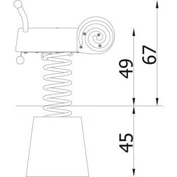 Robinio Federwippe Schnecke, Beton-Bodenanker