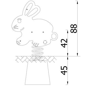 Federwippe Hase Rc, Beton-Bodenanker