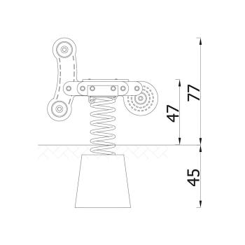 Milo Federwippe 2 Roller, Beton-Bodenanker