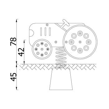 Federwippe Traktor Urbi-C (blassgrün), Beton-Bodenanker