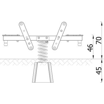 Balken-Federwippe Urbi-B (pastelltürkis), Beton-Bodenanker
